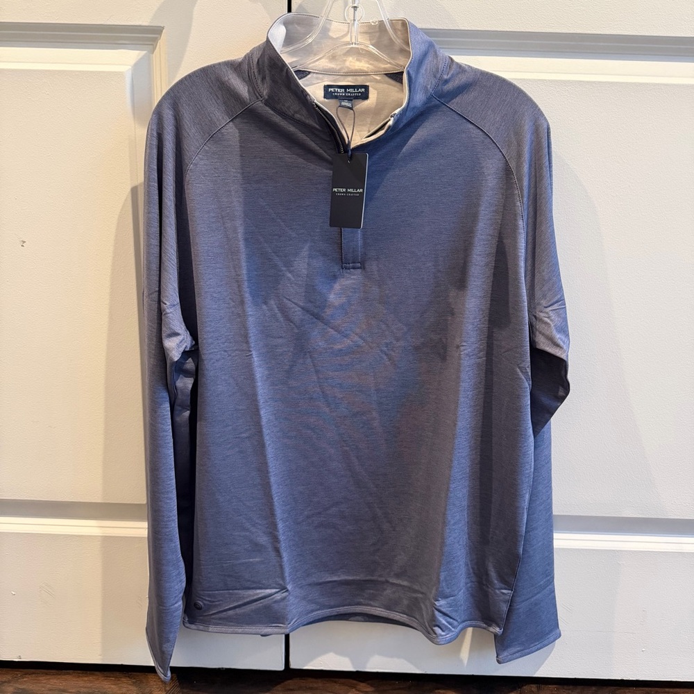 Peter Millar Stealth Performance Quarter-Zip Nebular Blue MF25XK60 nwt medium
